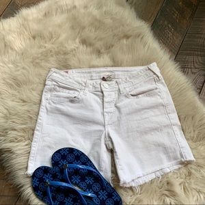 True Religion white denim shorts